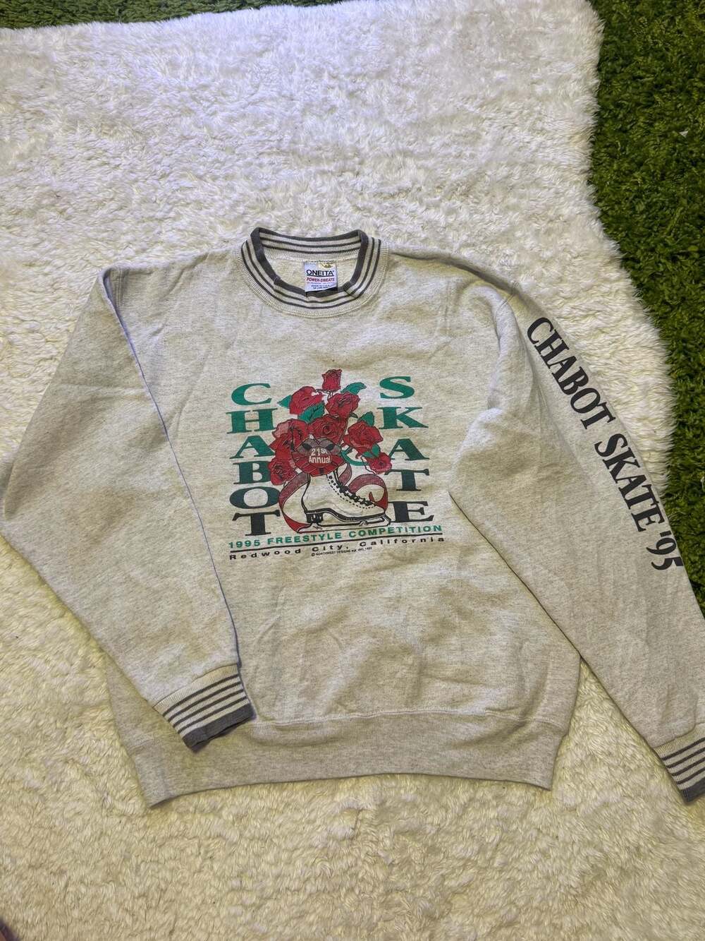 Vintage 1995 Oneita Power-Sweats Chabot Skate Freestyle Competition Crewneck
